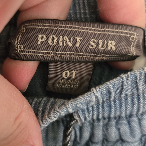 Point Sur By J. Crew Seaside Blue Cotton Drawstring Jogger Pants Size 0 Tall - Picture 4 of 5